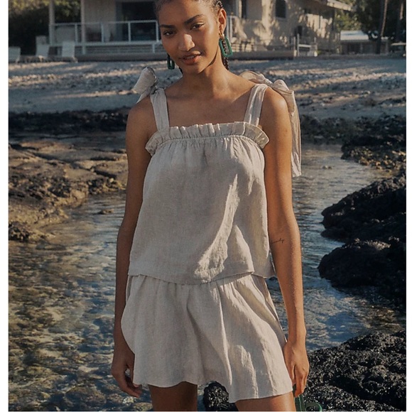 NWT J. Crew Smocked Waist Linen Mini Skirt - Picture 2 of 12